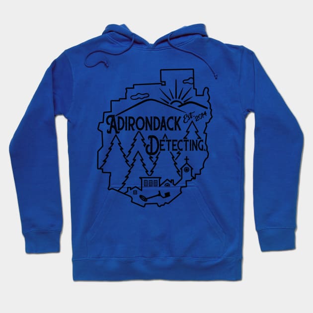 Adirondack Detecting - ADK Park Boundary Logo - Metal Detecting Hoodie by DTECTN